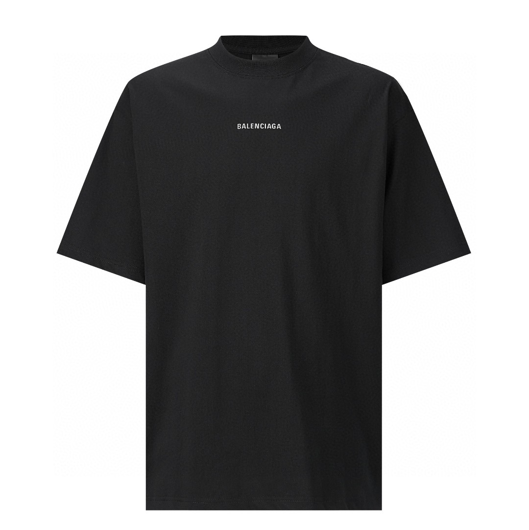 Balenciaga 巴黎世家 纯色字母logo印花 圆领 短袖 T恤 夏季 黑色 6R1T771-JWZZ1-0999