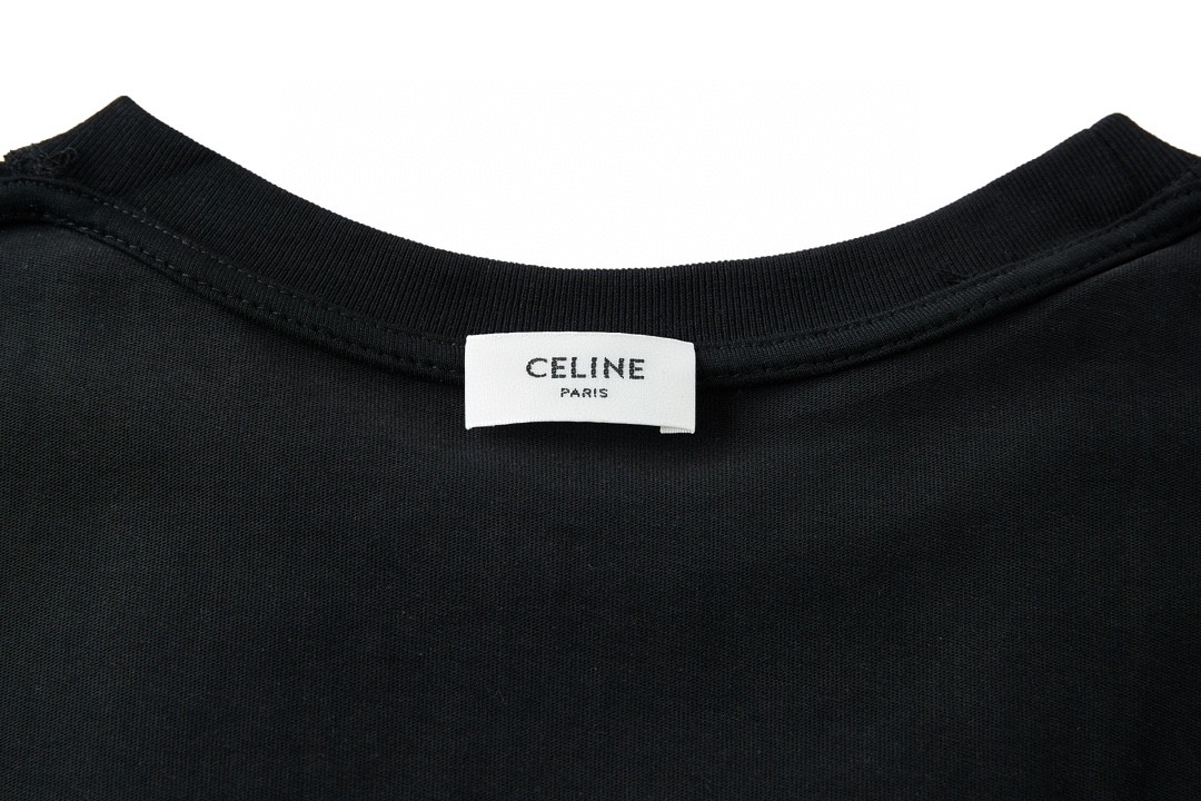 CELINE 赛琳 字母logo印花 短袖 T恤 圆领 夏款 黑色 2X51I671Q-38BR