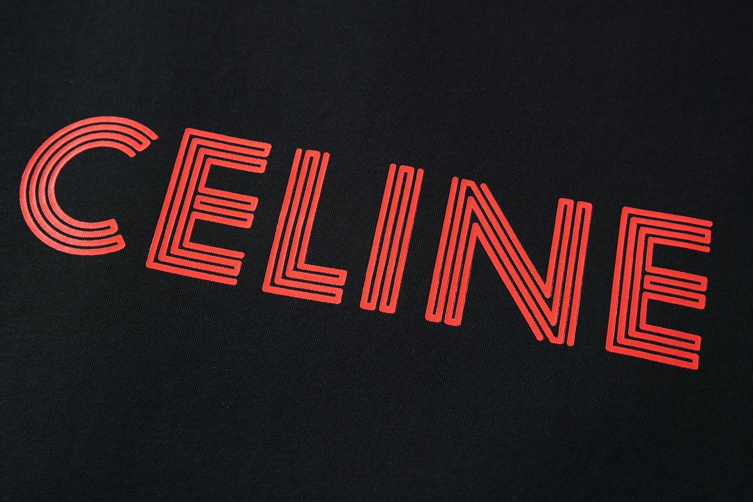 CELINE 赛琳 字母logo印花 短袖 T恤 圆领 夏款 黑色 2X51I671Q-38BR