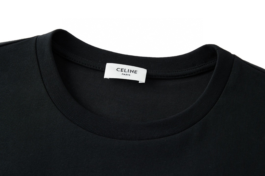 CELINE 赛琳 字母logo印花 短袖 T恤 圆领 夏款 黑色 2X51I671Q-38BR