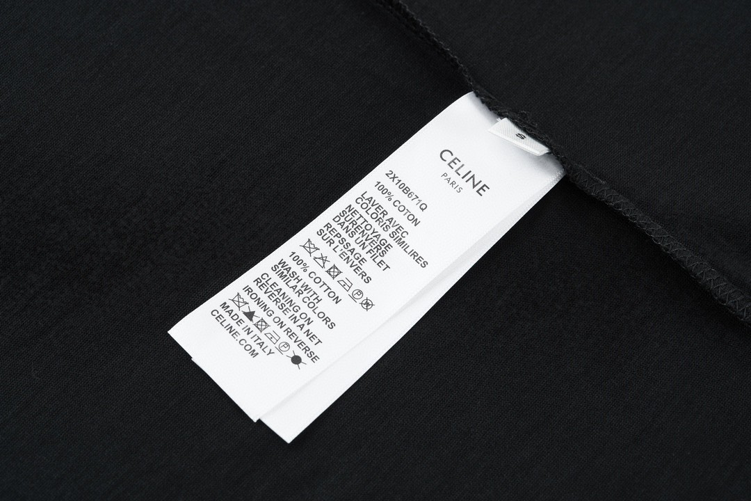 CELINE 赛琳 水钻字母logo 短袖 T恤 圆领 夏款 黑色 2X49F671Q-38BR