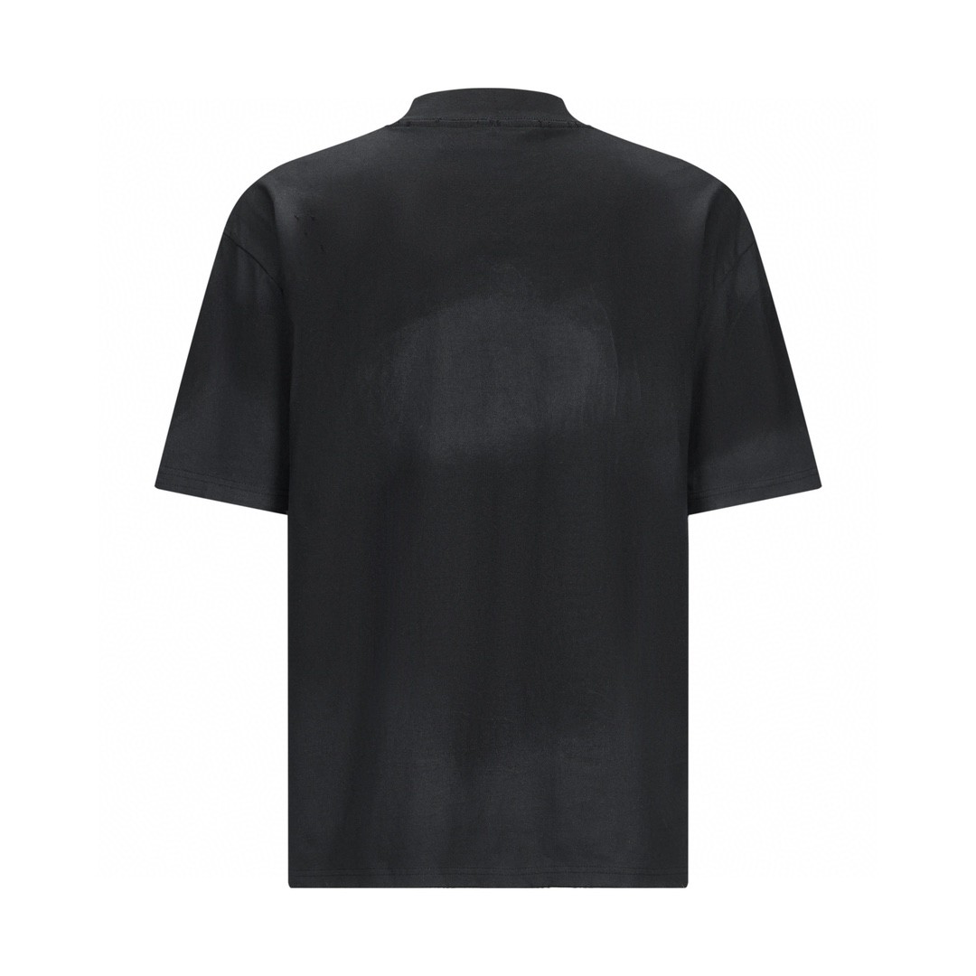 Balenciaga 巴黎世家 曼联做旧刺绣徽章 短袖 T恤 圆领 夏季 黑色 739028TOVN21055