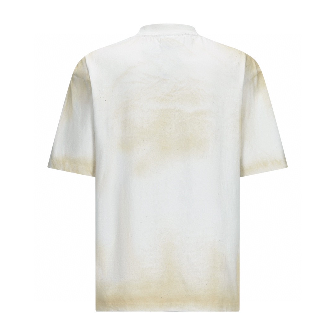 Balenciaga 巴黎世家 曼联做旧刺绣徽章 短袖 T恤 圆领 夏季 米色 739028TOVN29012