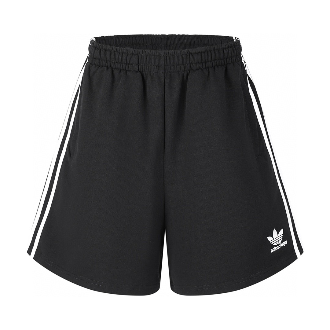 Balenciaga 巴黎世家 三叶草 联名款 短裤 黑色 五分裤 休闲裤 运动裤 夏季 黑色