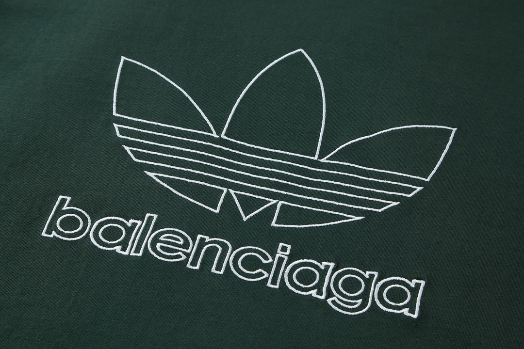 Balenciaga 巴黎世家 Adidas 联名 Logo字母印花 圆领 短袖 T恤 夏季 绿色 723976TNVN83775