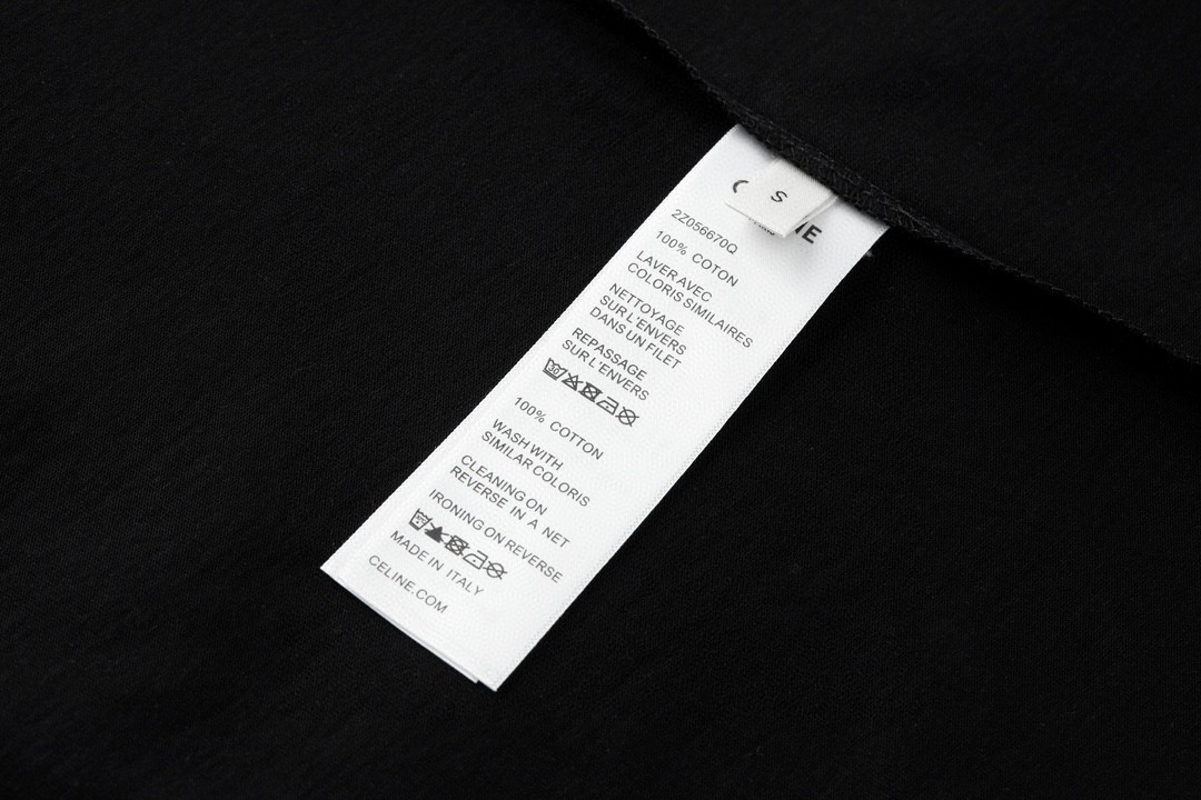 CELINE 赛琳 16 Cotton Jersey Loose T-Shirt 字母数字印花 短袖 T恤 圆领 夏款 黑色 2X18J671Q-38YE