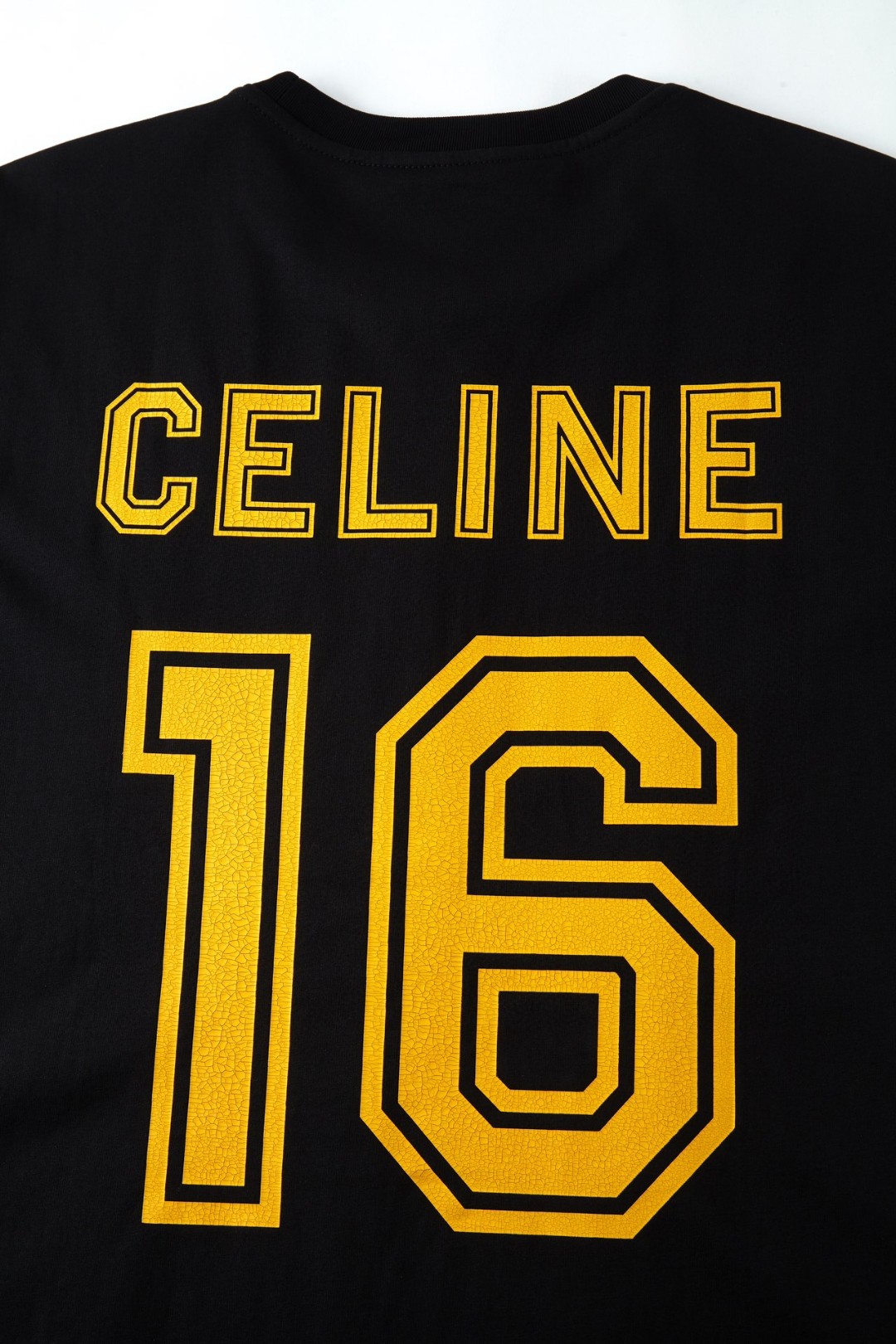 CELINE 赛琳 16 Cotton Jersey Loose T-Shirt 字母数字印花 短袖 T恤 圆领 夏款 黑色 2X18J671Q-38YE