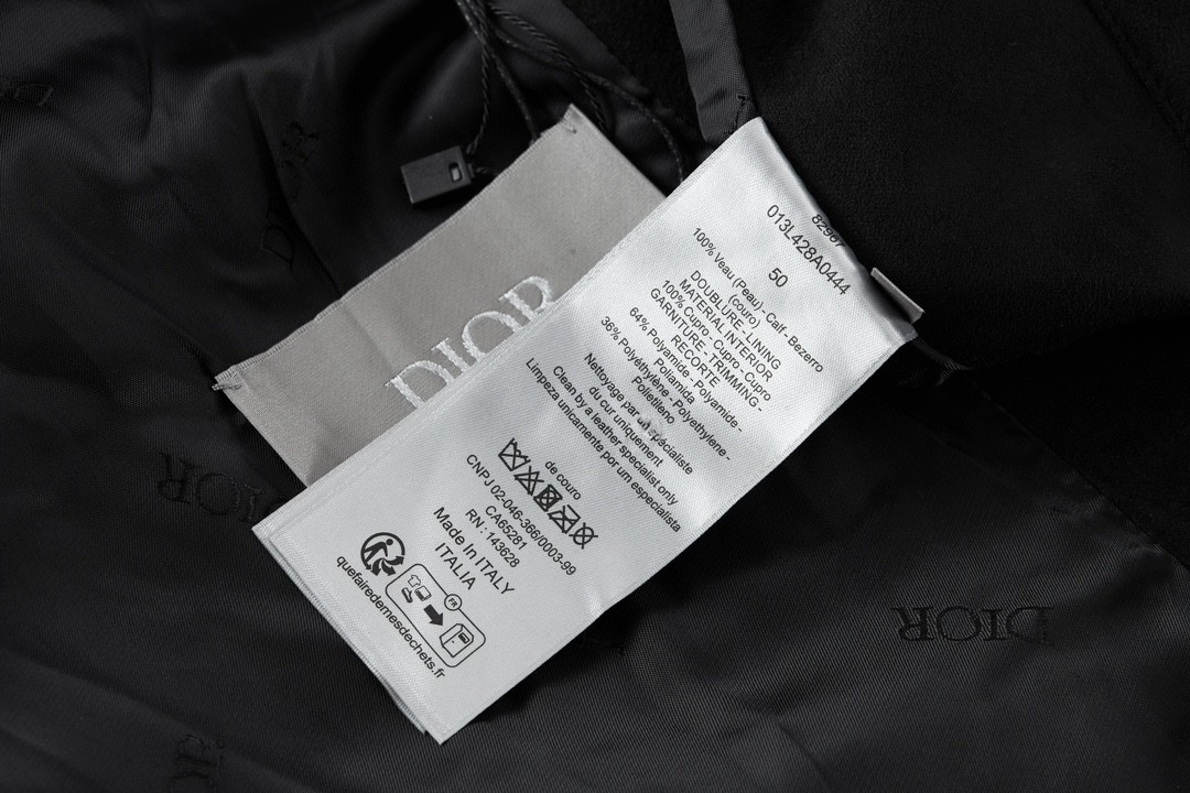 DIOR 迪奥 纯色织带麂皮 夹克 外套 长袖 秋冬款 黑色 