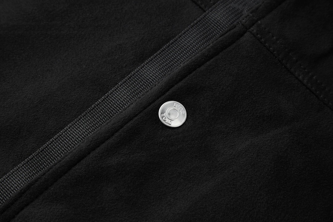 DIOR 迪奥 纯色织带麂皮 夹克 外套 长袖 秋冬款 黑色 