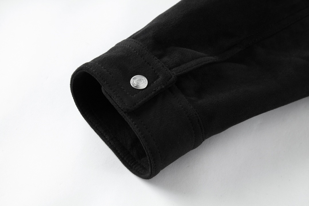 DIOR 迪奥 纯色织带麂皮 夹克 外套 长袖 秋冬款 黑色 