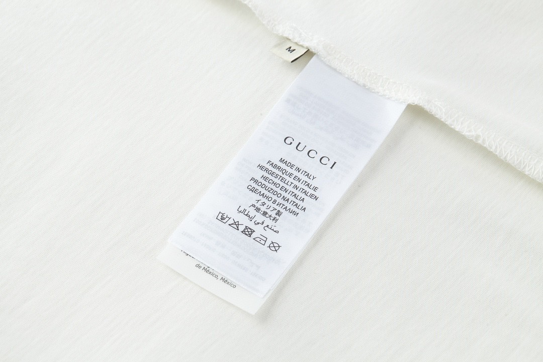 [Copy]GUCCI 古驰 字母logo腰带造型印花 短袖 T恤 圆领 套头 夏季 白色 440103-X3F05-9045