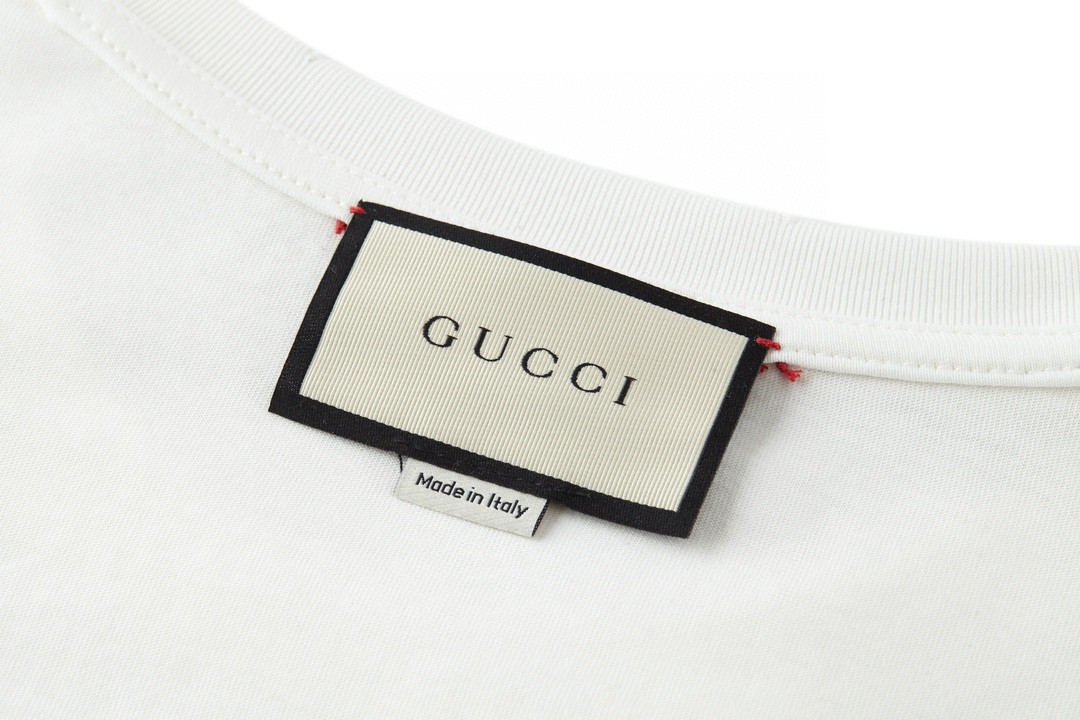 [Copy]GUCCI 古驰 字母logo腰带造型印花 短袖 T恤 圆领 套头 夏季 白色 440103-X3F05-9045