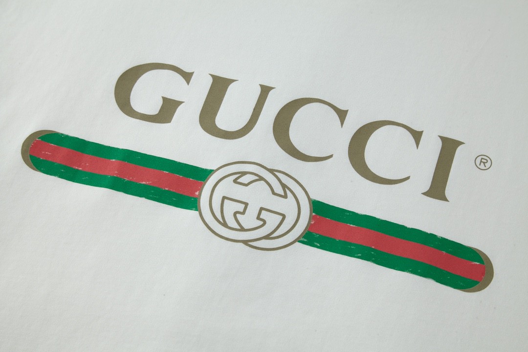 [Copy]GUCCI 古驰 字母logo腰带造型印花 短袖 T恤 圆领 套头 夏季 白色 440103-X3F05-9045