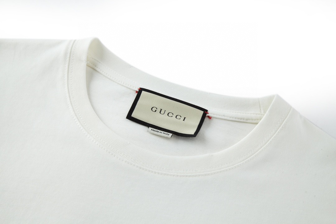 [Copy]GUCCI 古驰 字母logo腰带造型印花 短袖 T恤 圆领 套头 夏季 白色 440103-X3F05-9045