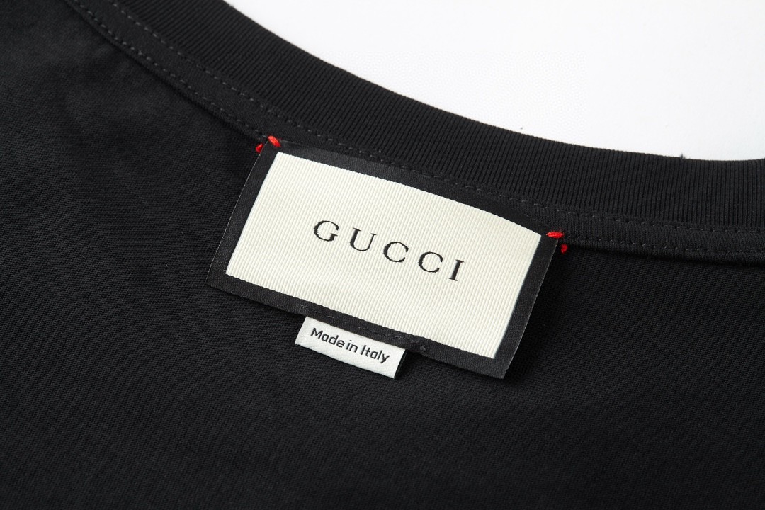 GUCCI 古驰 字母logo腰带造型印花 短袖 T恤 圆领 套头 夏季 黑色 440103-X3F05-1508