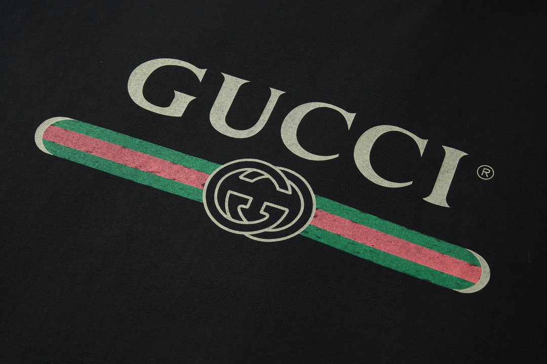GUCCI 古驰 字母logo腰带造型印花 短袖 T恤 圆领 套头 夏季 黑色 440103-X3F05-1508