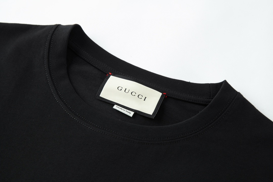 GUCCI 古驰 字母logo腰带造型印花 短袖 T恤 圆领 套头 夏季 黑色 440103-X3F05-1508