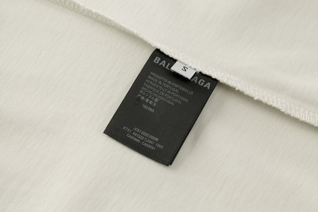 Balenciaga 巴黎世家 刺绣字母logo 短袖 T 恤 圆领 夏季 米色 641675TKVJ18962