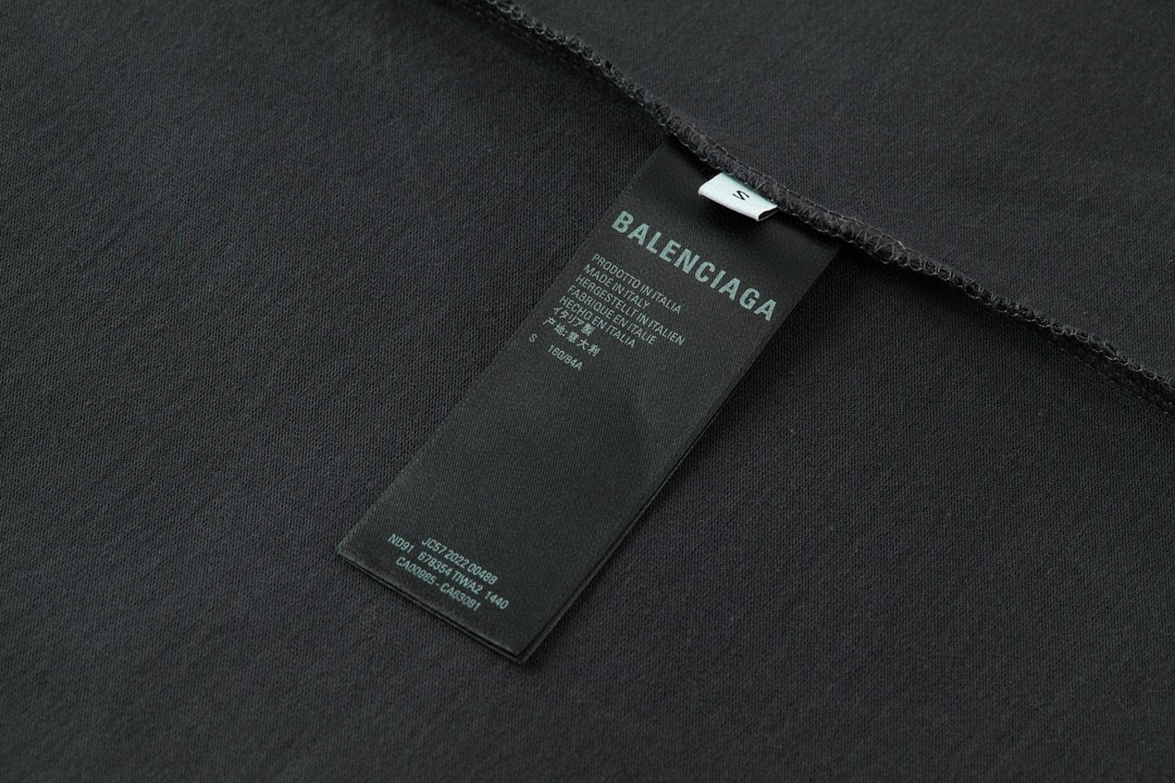 Balenciaga 巴黎世家 刺绣字母logo 短袖 T 恤 圆领 夏季 黑色 641675TKVJ19034