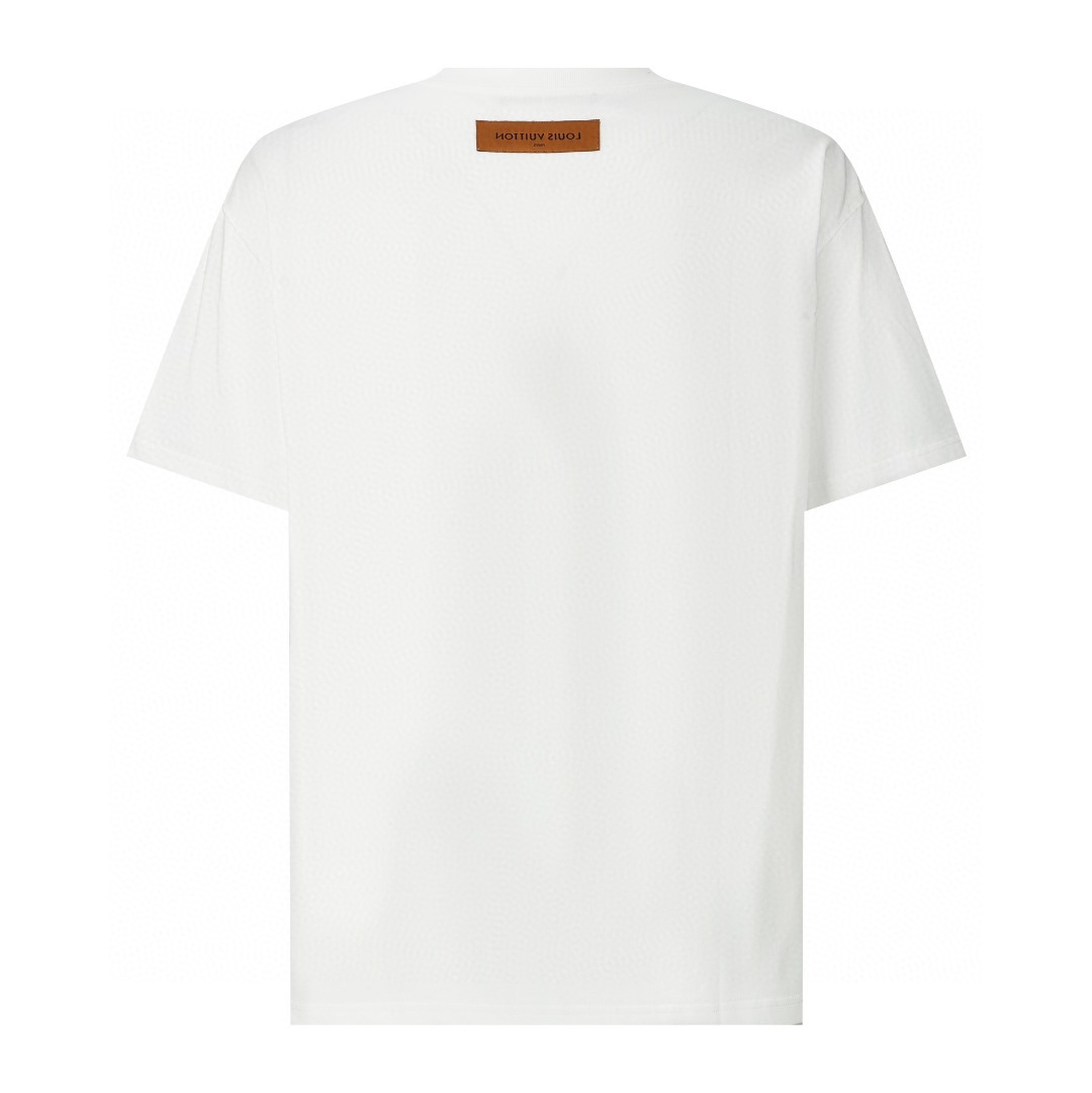 LOUIS VUITTON 路易威登 SS22 Spread 刺绣字母Logo图案 短袖 T恤 圆领 上衣 夏款 白色 1AA808