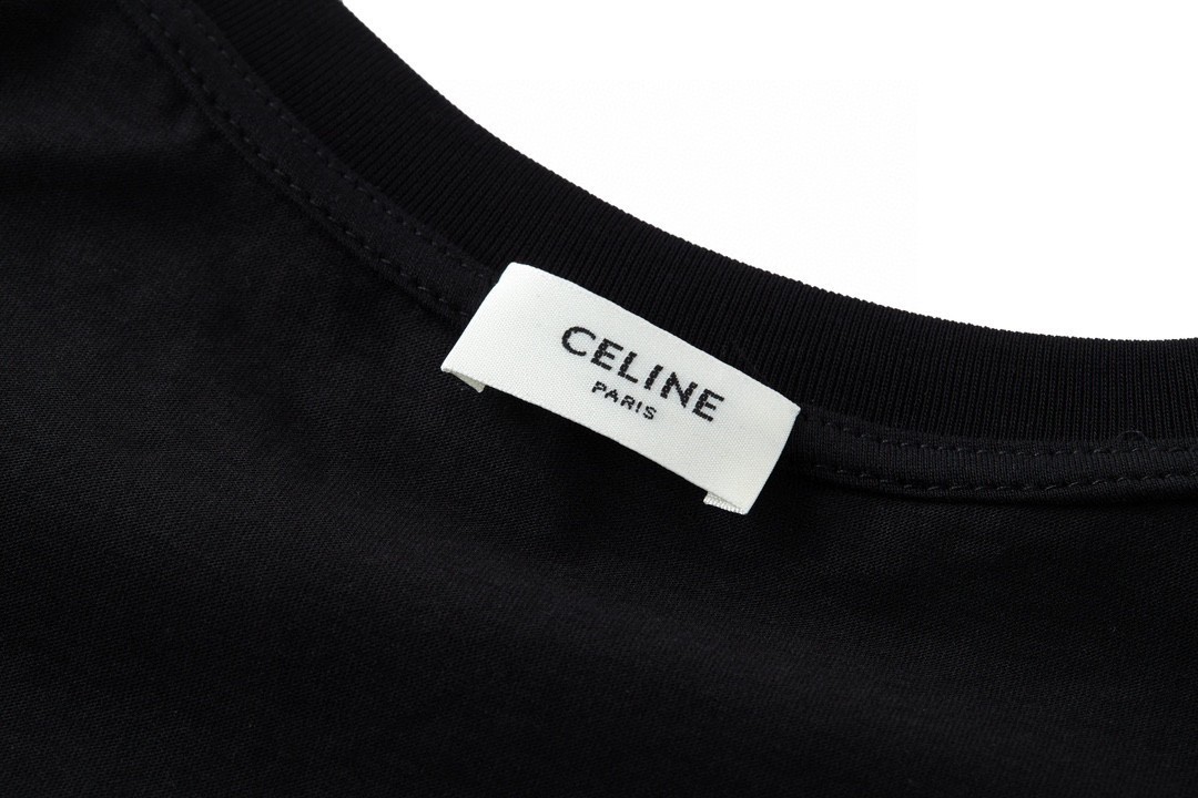 CELINE 赛琳 字母logo印花 短袖 T恤 圆领 夏款 黑色 2X60L671Q-38YG