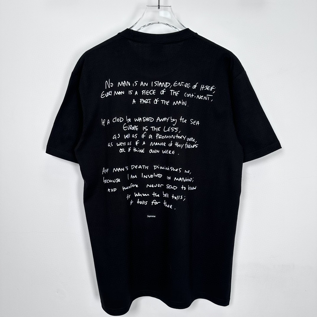 Supreme Corteiz 联名款 FW23 WEEK18RULE THE WORLD 胸前印花图案 短袖 T恤 黑色 SUP-FW23-262