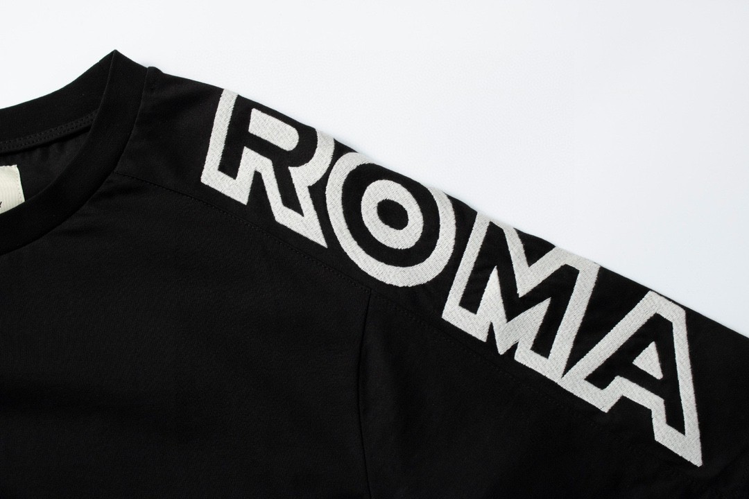FENDI 芬迪 Roma 胶囊系列 Logo字母微标刺绣 圆领 T 恤 短袖 上衣 夏款 黑色 FAF674AM0VF0GME