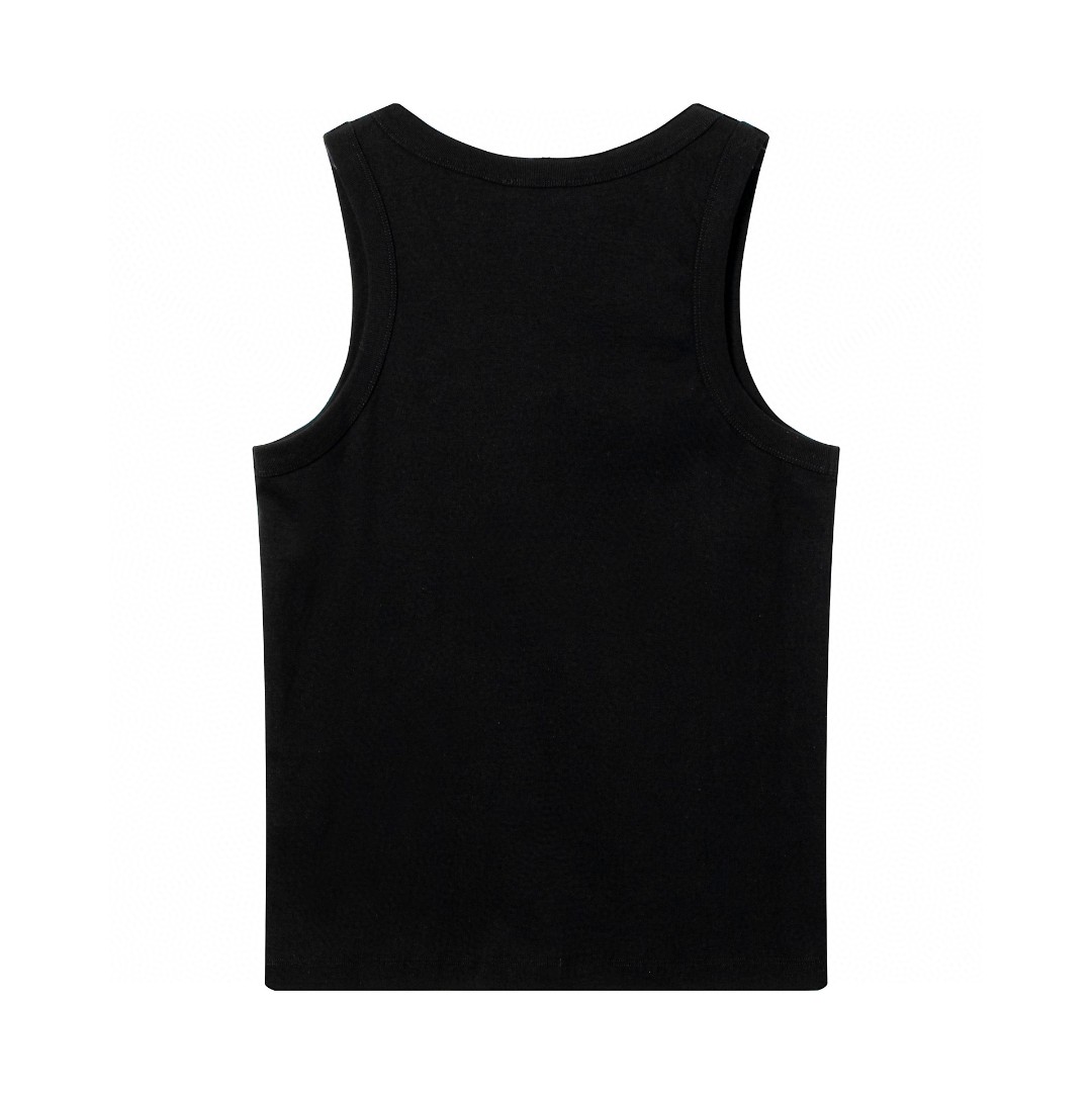 PRADA 普拉达 纯色徽标背心 短袖 夏款 黑色 