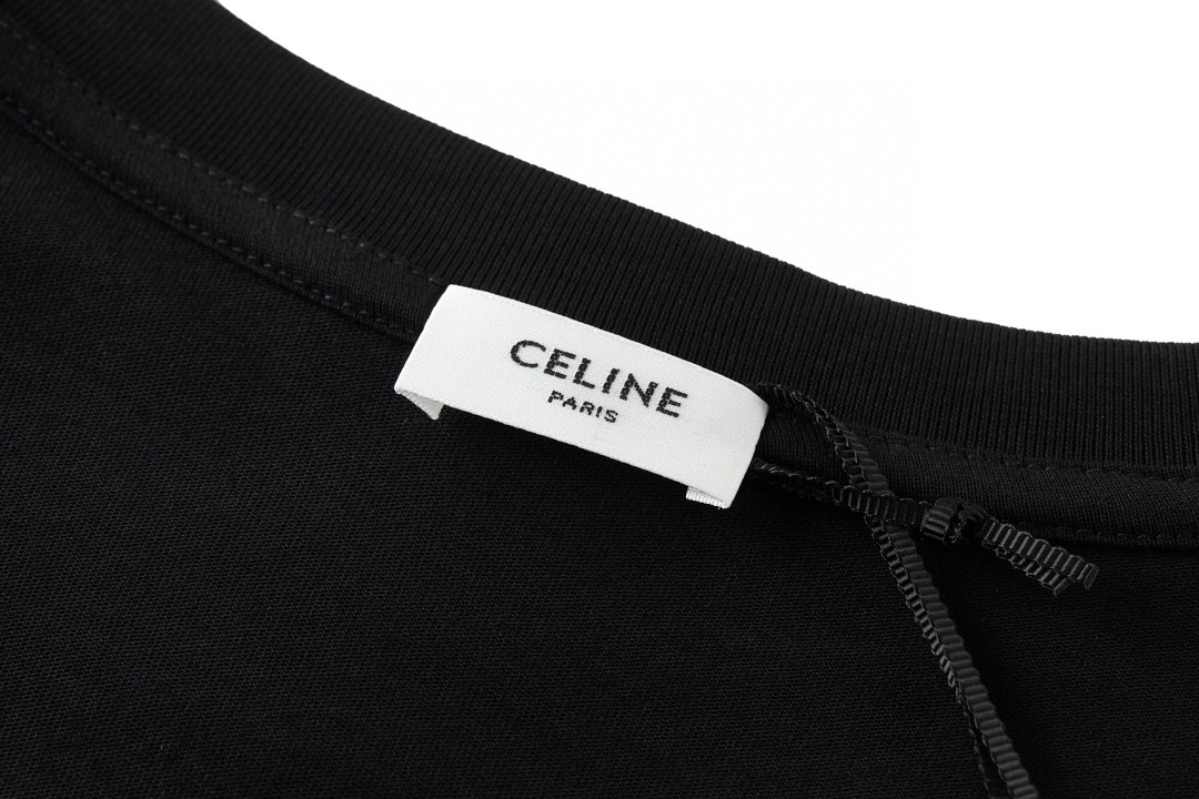 CELINE 赛琳 字母logo印花 短袖 T恤 圆领 夏款 黑色 2X59M671Q-38AW