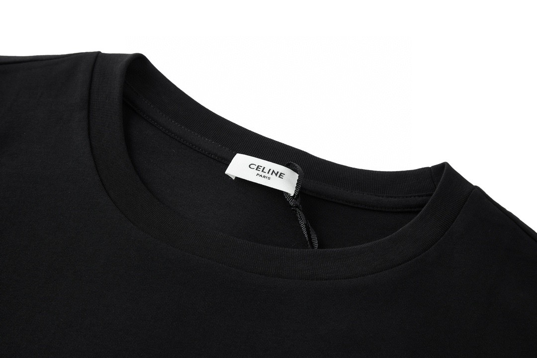 CELINE 赛琳 字母logo印花 短袖 T恤 圆领 夏款 黑色 2X59M671Q-38AW