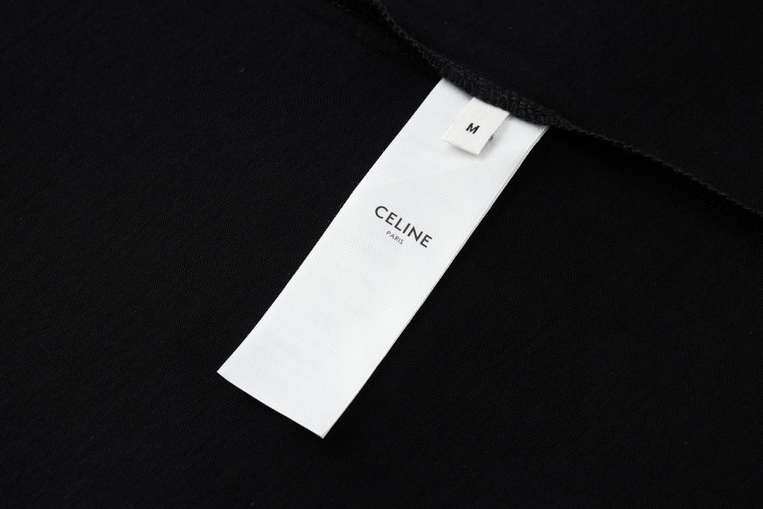 CELINE 赛琳 字母裂纹印花 短袖 T恤 圆领 夏款 黑色 2X73L671Q-38AW