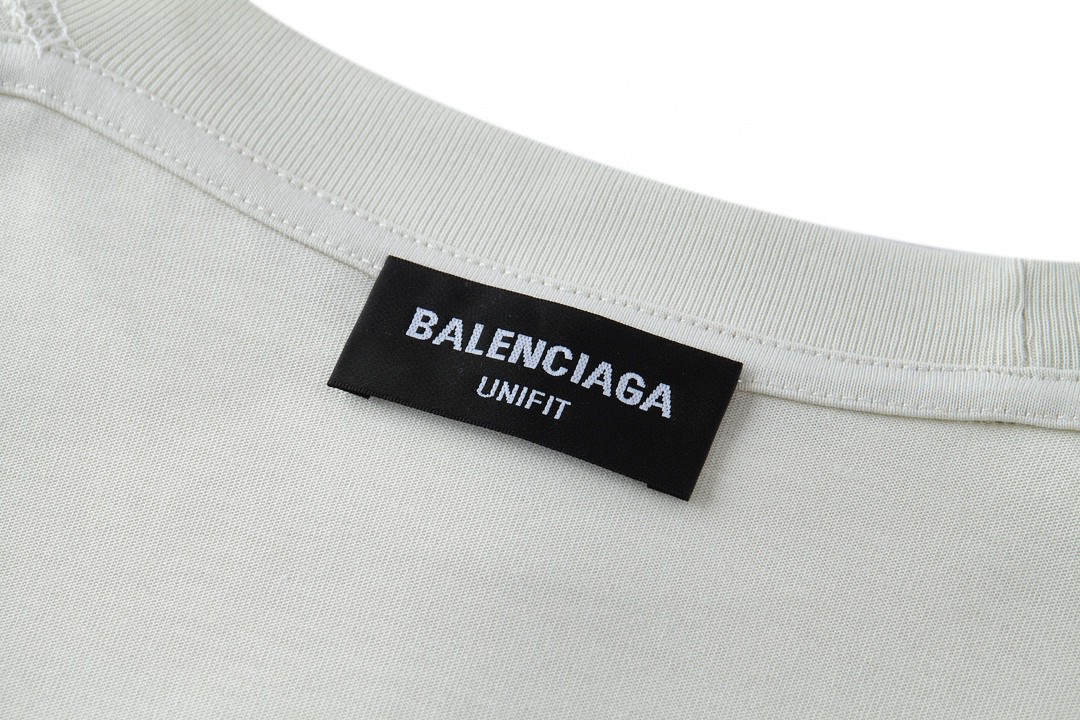 Balenciaga 巴黎世家 环保标语字母logo印花 短袖 T 恤 圆领 夏季 白色 651795TKVF79085