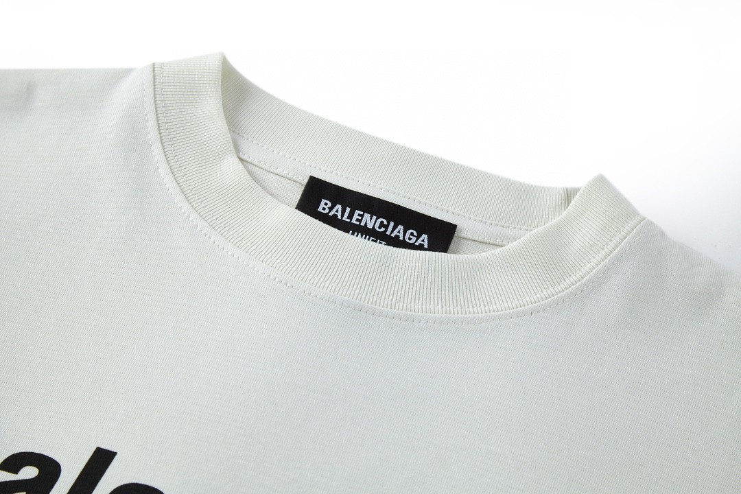 Balenciaga 巴黎世家 环保标语字母logo印花 短袖 T 恤 圆领 夏季 白色 651795TKVF79085