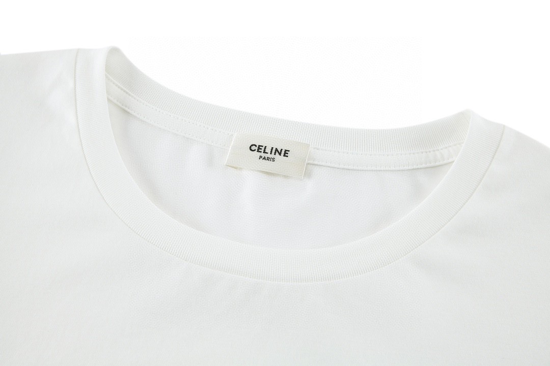 CELINE 赛琳 凯旋门大Logo字母印花 短袖 T恤 圆领 夏款 白色 2X56B671Q-01EA
