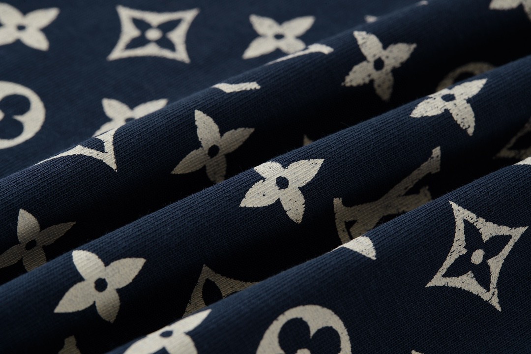 LOUIS VUITTON 路易威登 SS22 Monogram 满印渐变 套头 圆领 短袖 T 恤 上衣 夏款 藏青色 1A9G6O