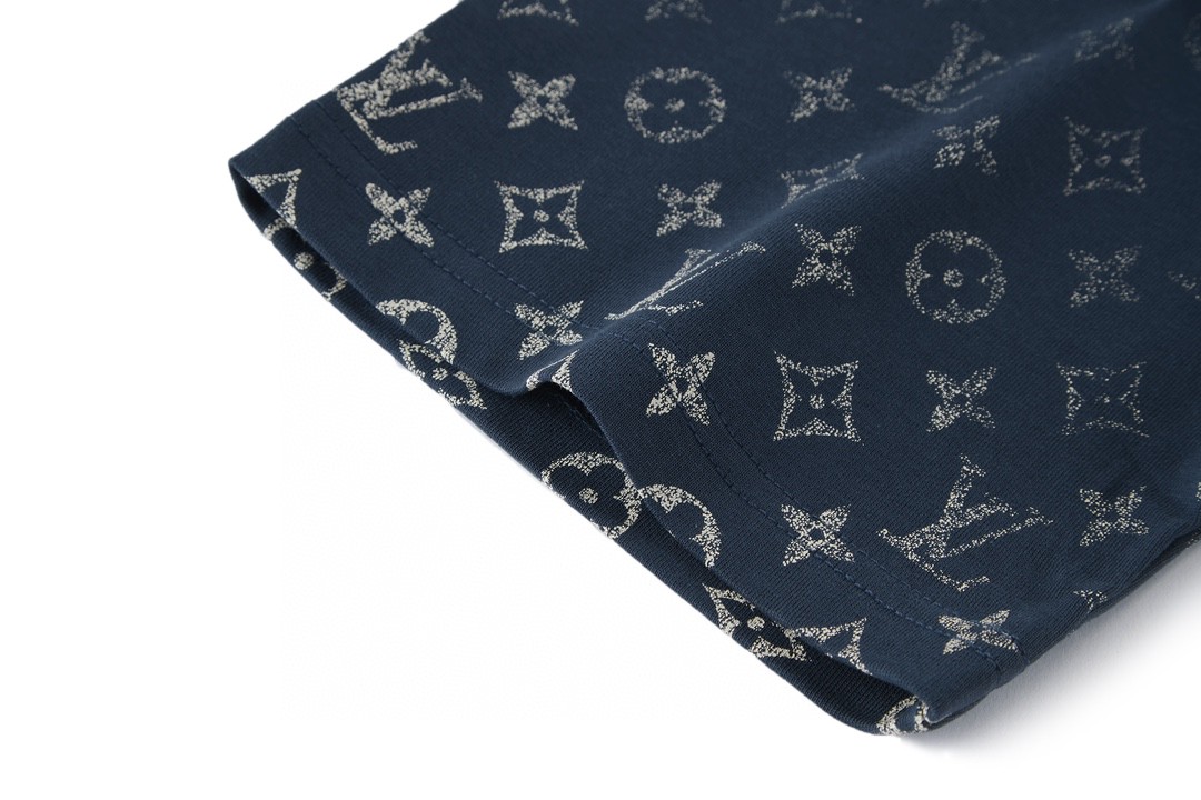 LOUIS VUITTON 路易威登 SS22 Monogram 满印渐变 套头 圆领 短袖 T 恤 上衣 夏款 藏青色 1A9G6O