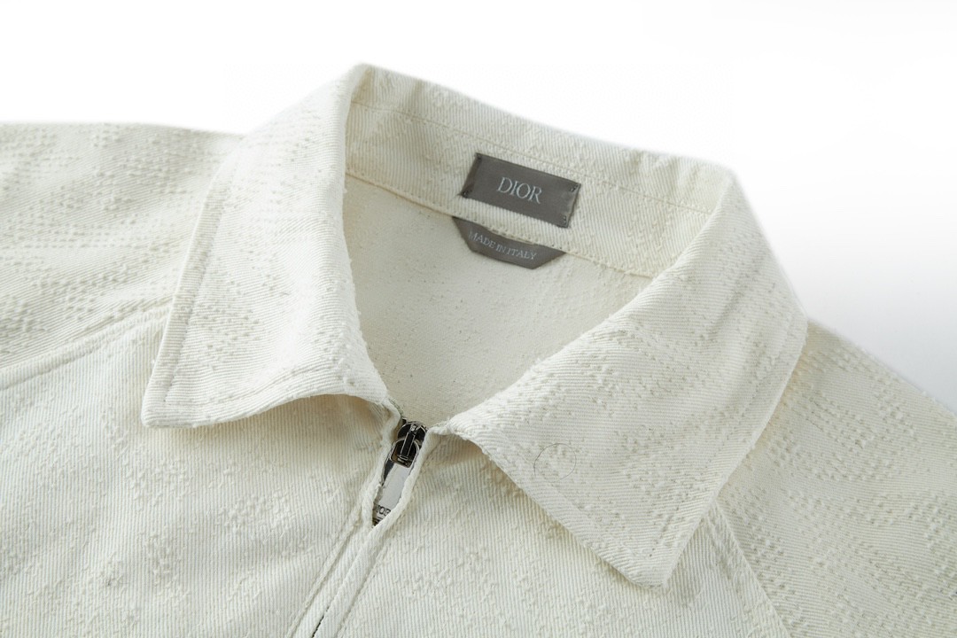 DIOR 迪奥 纯色菱形格提花 夹克 外套 长袖 秋冬款 白色 343D494A336X-C000