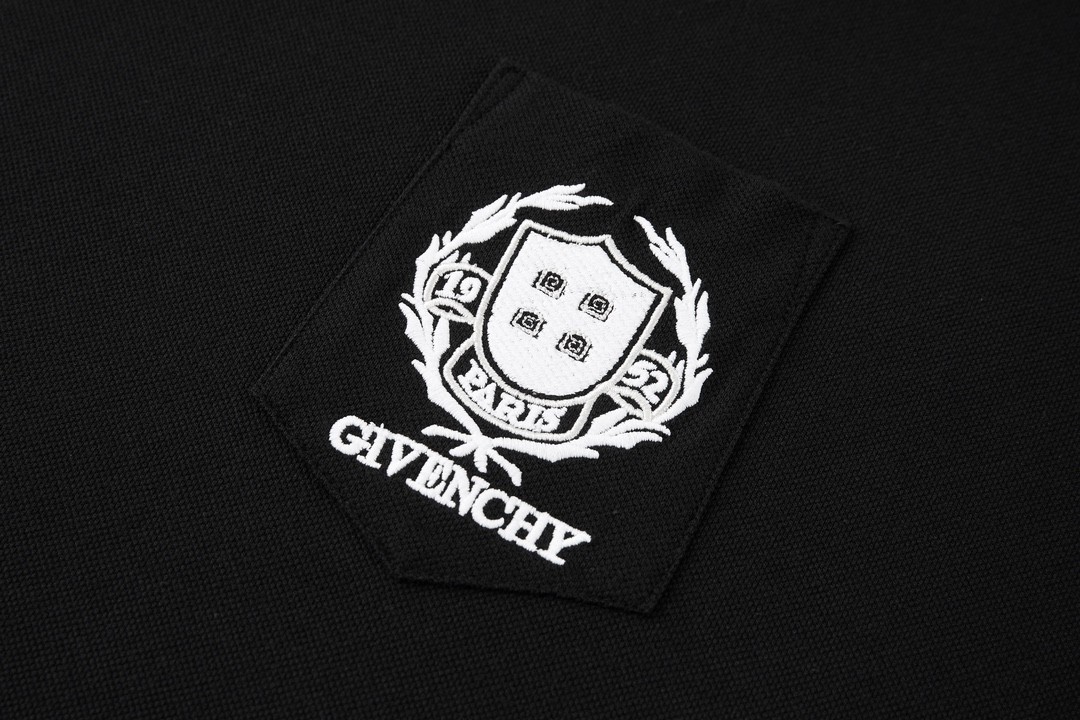 Givenchy 纪梵希口袋刺绣Polo衫 T恤 短袖 套头 夏款 黑色 