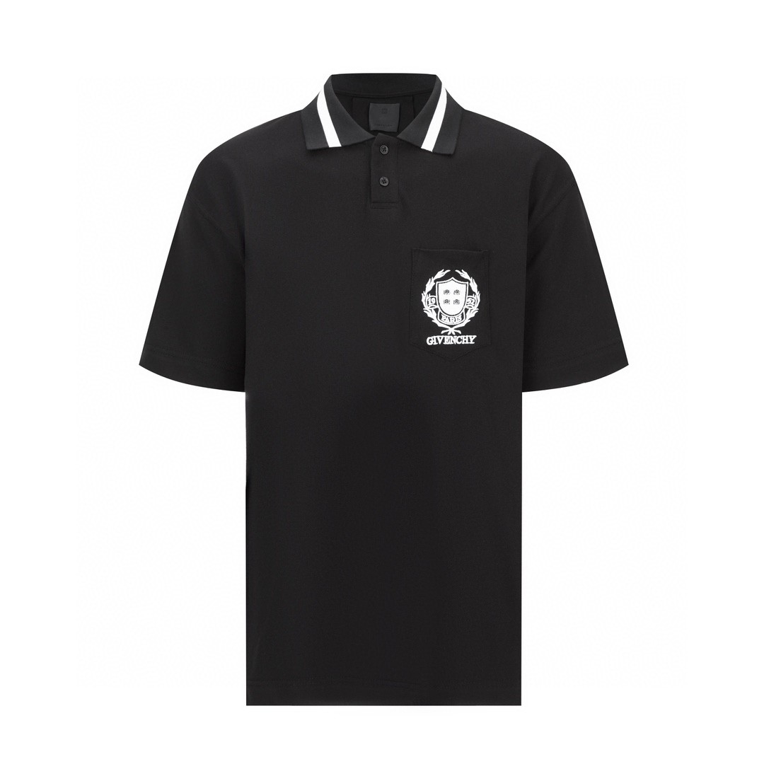 Givenchy 纪梵希口袋刺绣Polo衫 T恤 短袖 套头 夏款 黑色 