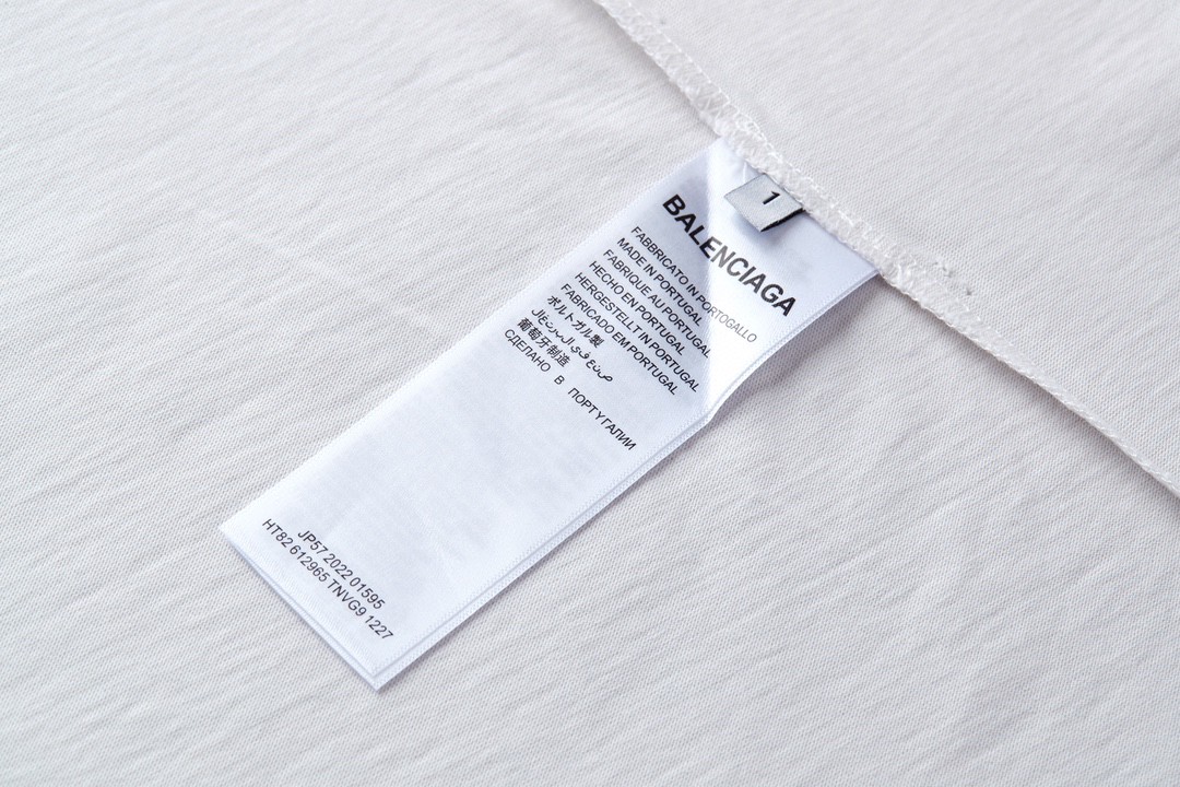 Balenciaga 巴黎世家 双B泥染字母Logo印花 圆领 短袖 T恤 夏季 白色 739784TOVU69012