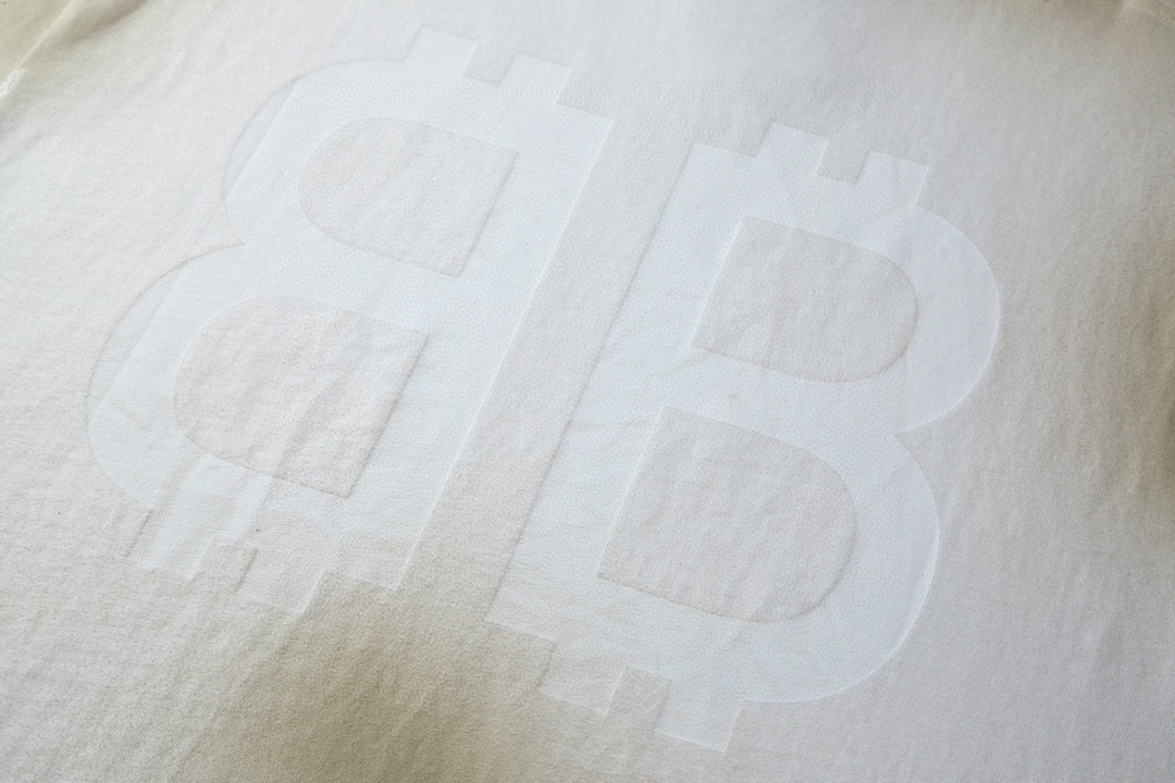 Balenciaga 巴黎世家 双B泥染字母Logo印花 圆领 短袖 T恤 夏季 白色 739784TOVU69012