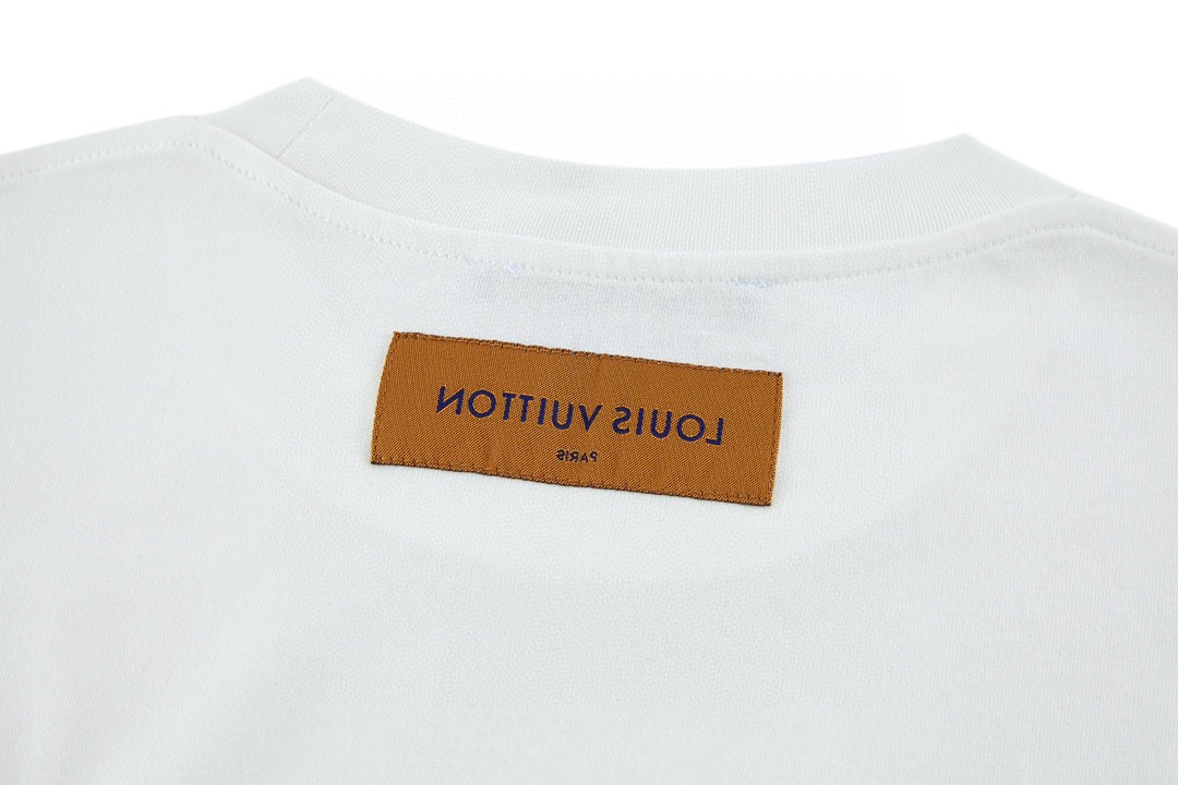 LOUIS VUITTON 路易威登 SS22 针脚印花刺绣 短袖 圆领 T 恤 上衣 夏款 白色 1A7X53