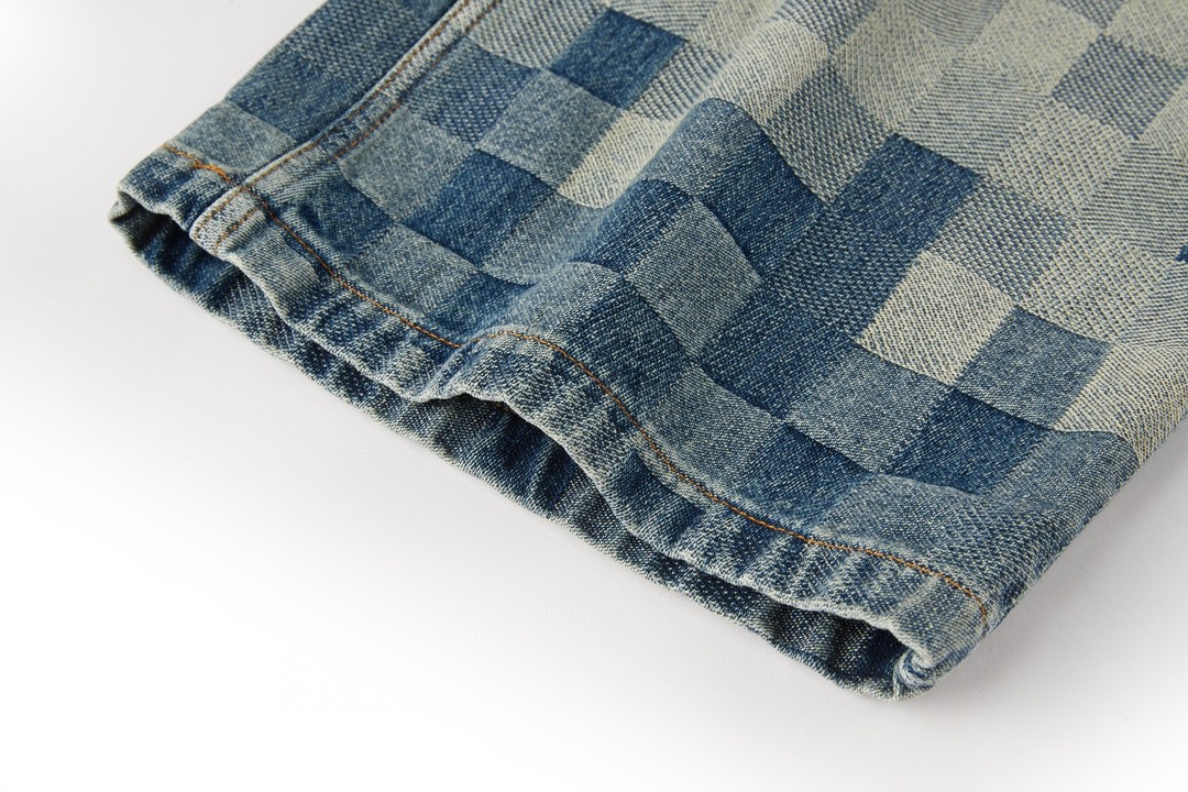 LOUIS VUITTON 路易威登 棋盘格马赛克牛仔裤 裤子 长裤 蓝色