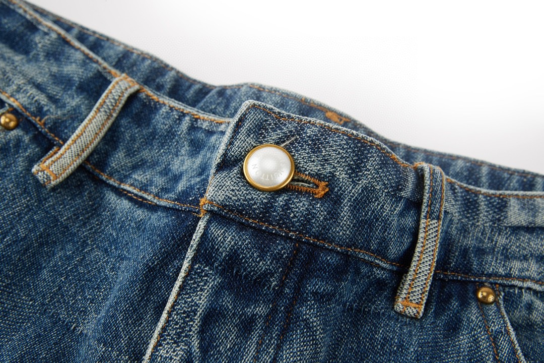 LOUIS VUITTON 路易威登 棋盘格马赛克牛仔裤 裤子 长裤 蓝色