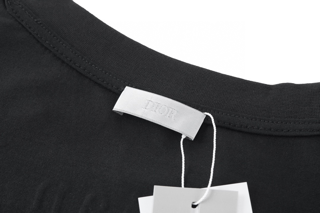 DIOR 迪奥 纯色字母Logo印花 圆领 T恤 短袖 夏季 黑色 863J621I0533-C980