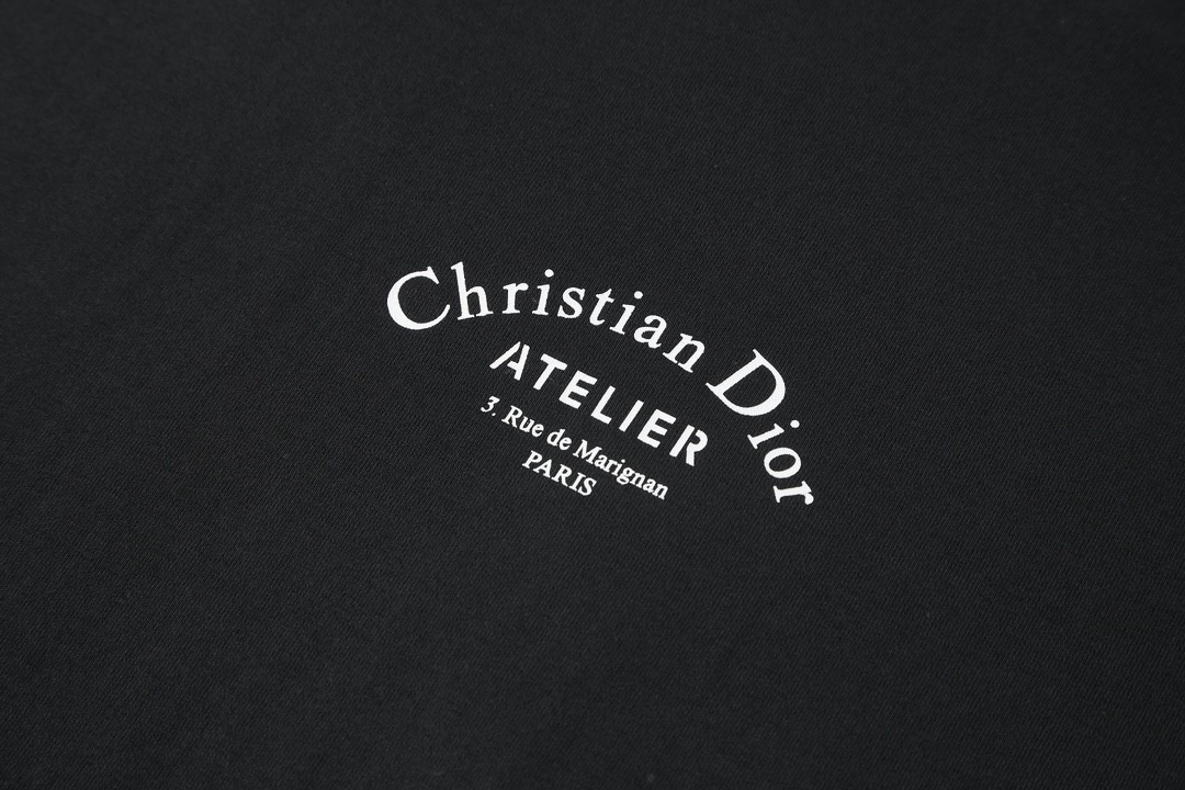 DIOR 迪奥 纯色字母Logo印花 圆领 T恤 短袖 夏季 黑色 863J621I0533-C980
