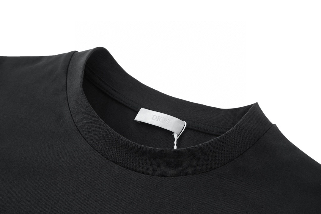 DIOR 迪奥 纯色字母Logo印花 圆领 T恤 短袖 夏季 黑色 863J621I0533-C980