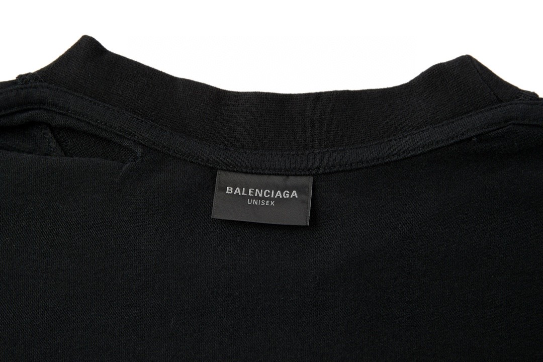 Balenciaga 巴黎世家 Planet 字母logo印花短袖 T 恤 圆领 夏季 黑色 