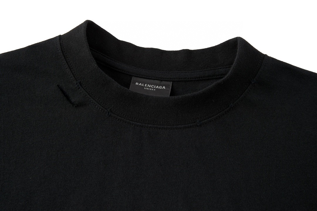 Balenciaga 巴黎世家 Planet 字母logo印花短袖 T 恤 圆领 夏季 黑色 