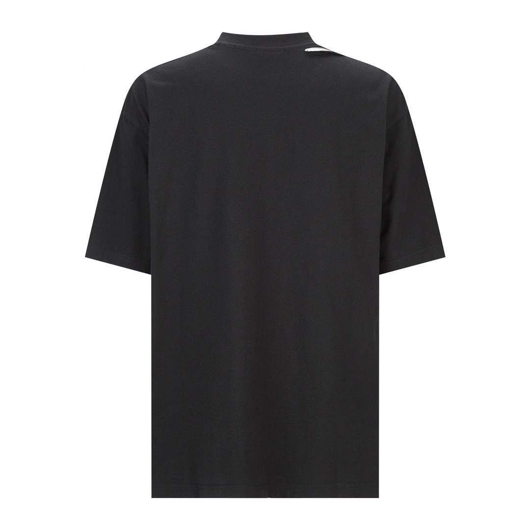 Balenciaga 巴黎世家 Planet 字母logo印花短袖 T 恤 圆领 夏季 黑色 